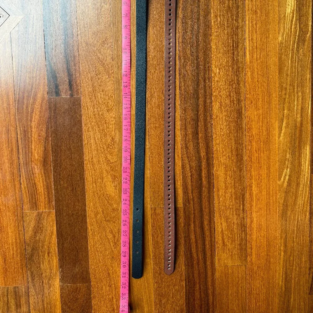 Two Girl's Belts - Black & Brown - Size XL